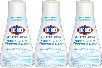 Clorox Free & Clear Disinfecting Mist Refill, Household Essentials, Fragrance Free, 14 Fluid Ounces, Pack Of 3