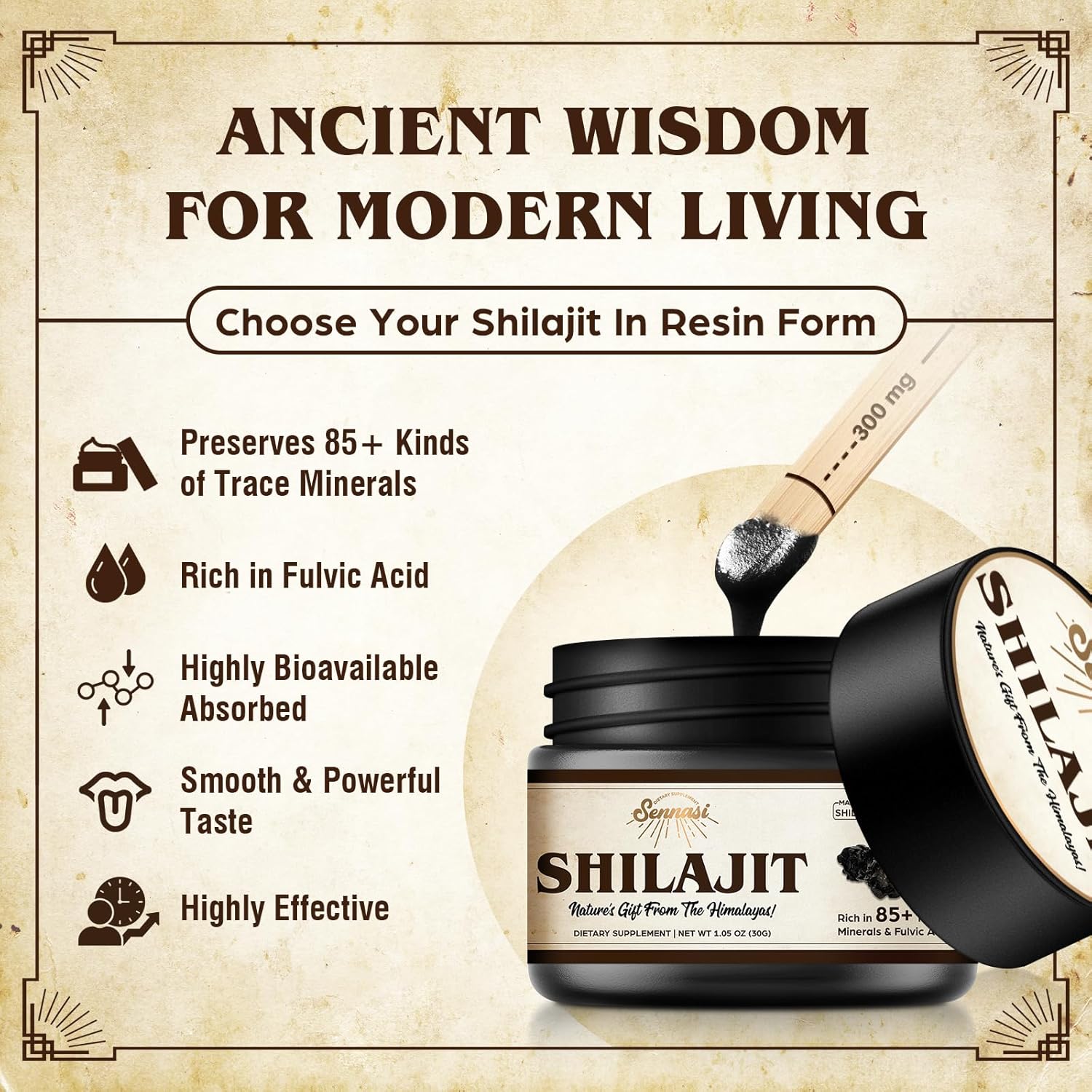 Shilajit Pure Himalayan Organic Shilajit Resin - 600Mg Maximum Potency Natural Organic Shilajit Resin With 85+ Trace Minerals & Fulvic Acid For Energy, Immune Support, 30 Grams (1 Pack)