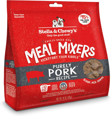 Stella & Chewy'S Freeze Dried Raw Purely Pork Meal Mixer – Dog Food Topper For Small & Large Breeds – Grain Free, Protein Rich Recipe – 18 Oz Bag