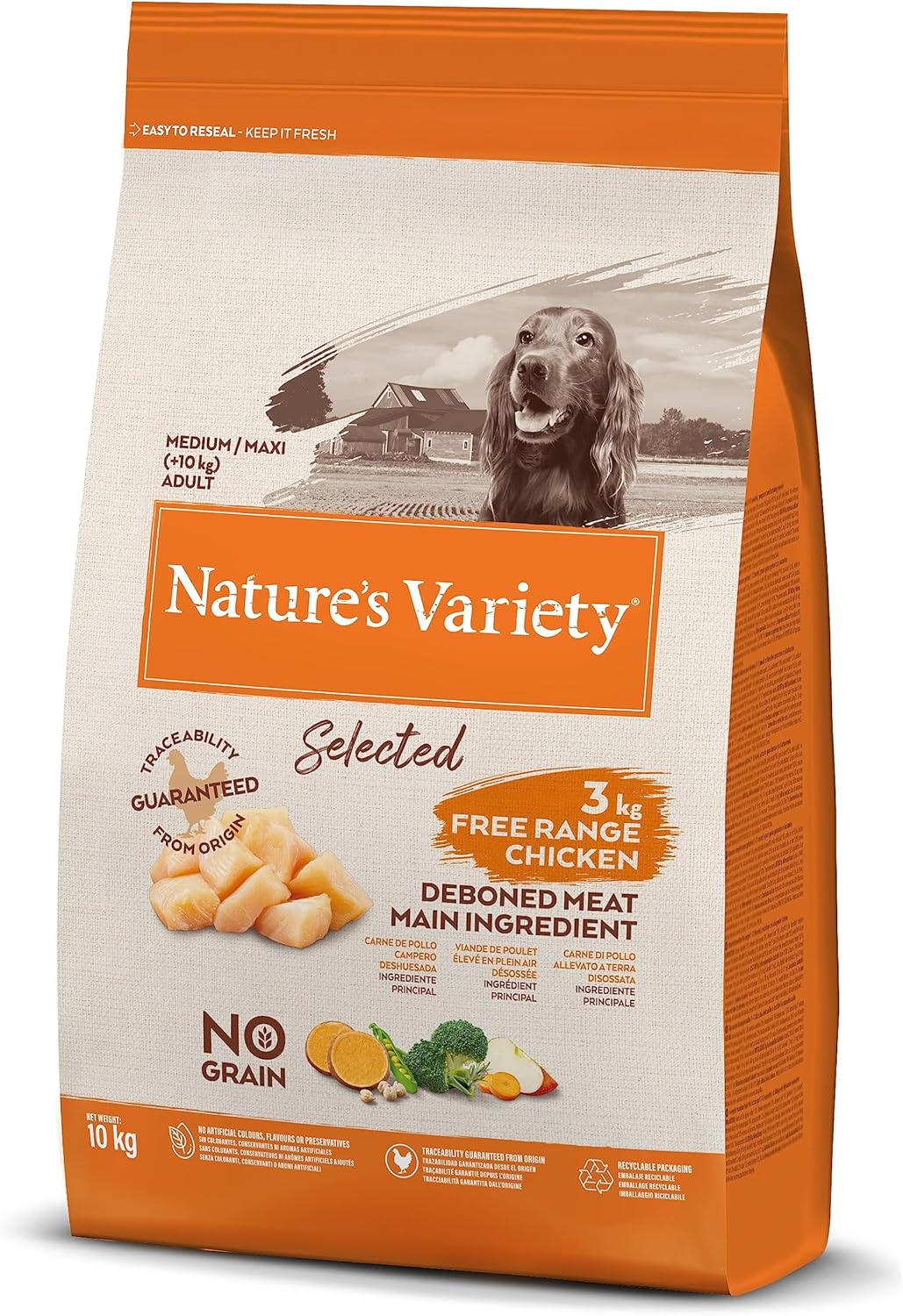 Nature's Variety Selected Complete Dry Food for Medium & Maxi Dogs with Free Range Chicken - 10 Kg?927143