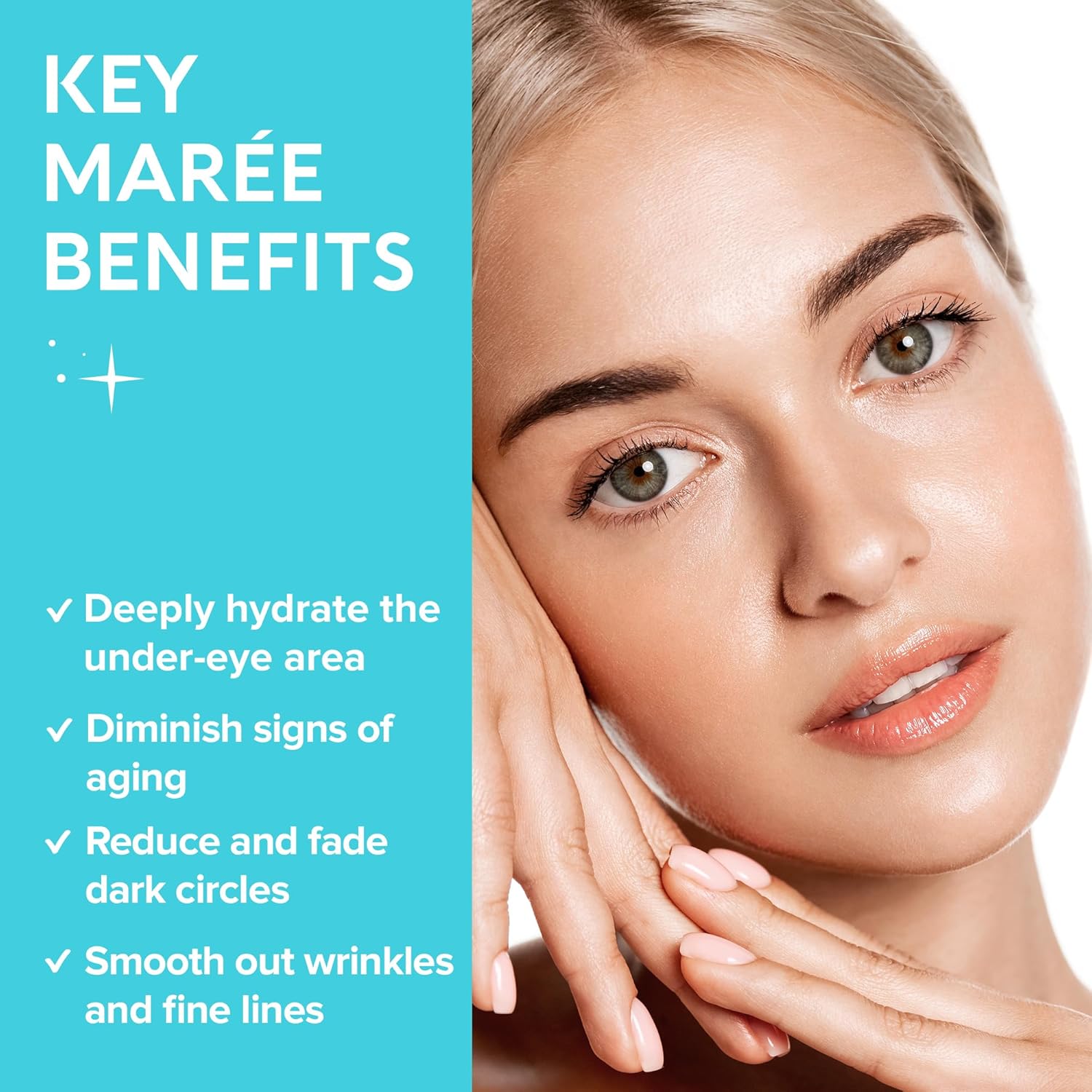 MAREE Eye Gels - Under Eye Gels for Puffy Eyes and Dark Circles with Natural Marine Collagen & Hyaluronic Acid - Anti-Aging Eye Mask for Face to Soothe Puffiness, Eye Bags and Wrinkles : Beauty & Personal Care