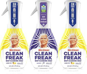 Mr. Clean All Purpose Cleaner, Clean Freak Mist for Bathroom & Kitchen Cleaner, Lavender & Lemon Scent, 3 Count (16 fl oz each) : Health & Household