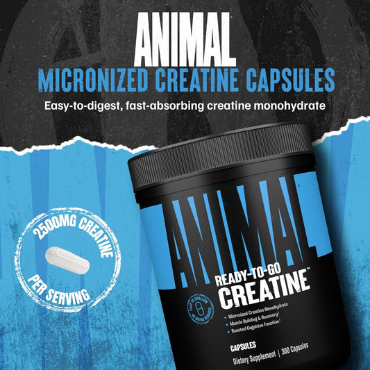 Animal Creatine Monohydrate Powder - Micronized Creatine For Women And Men, Supports Muscle Growth, Strength, Endurance, Recovery And Atp Production, Gym & Workout Supplements - Unflavored, 1Kg