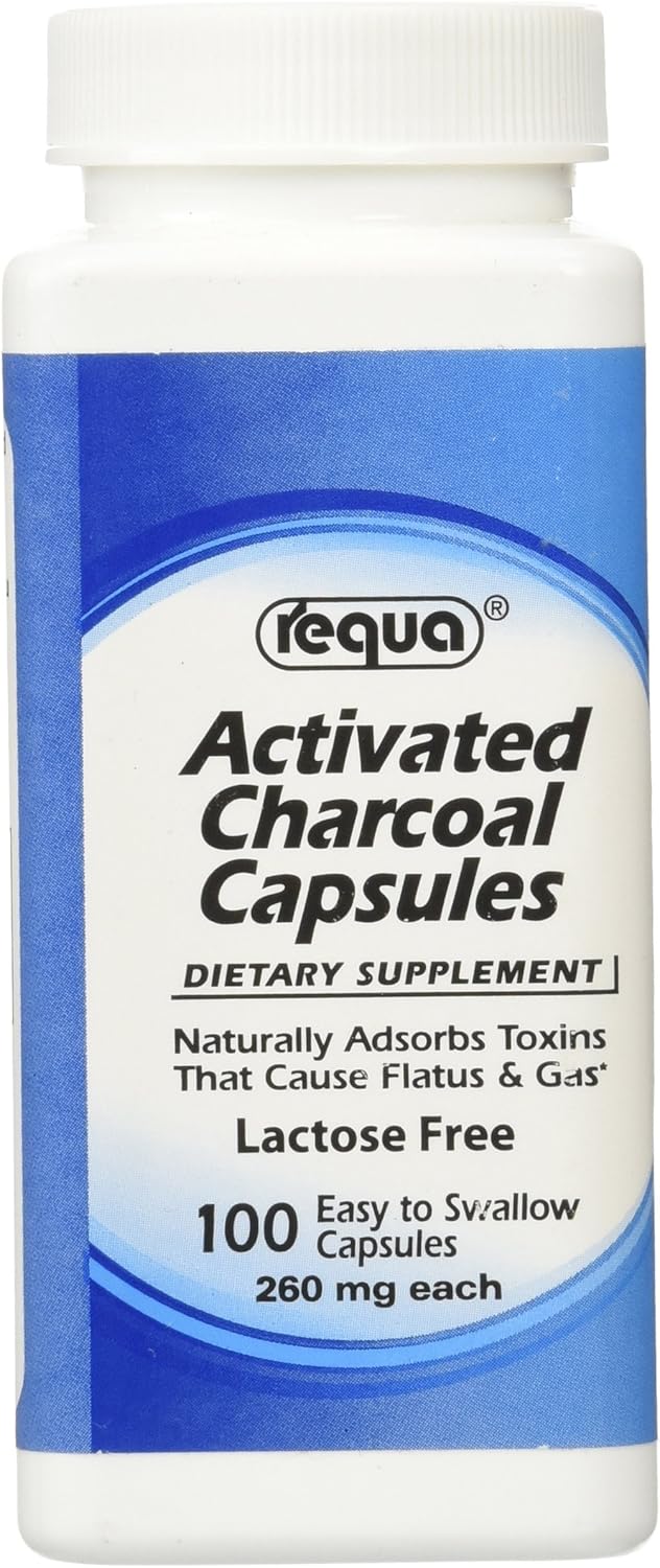 Requa Activated Charcoal, 260 Mg, 100 Count
