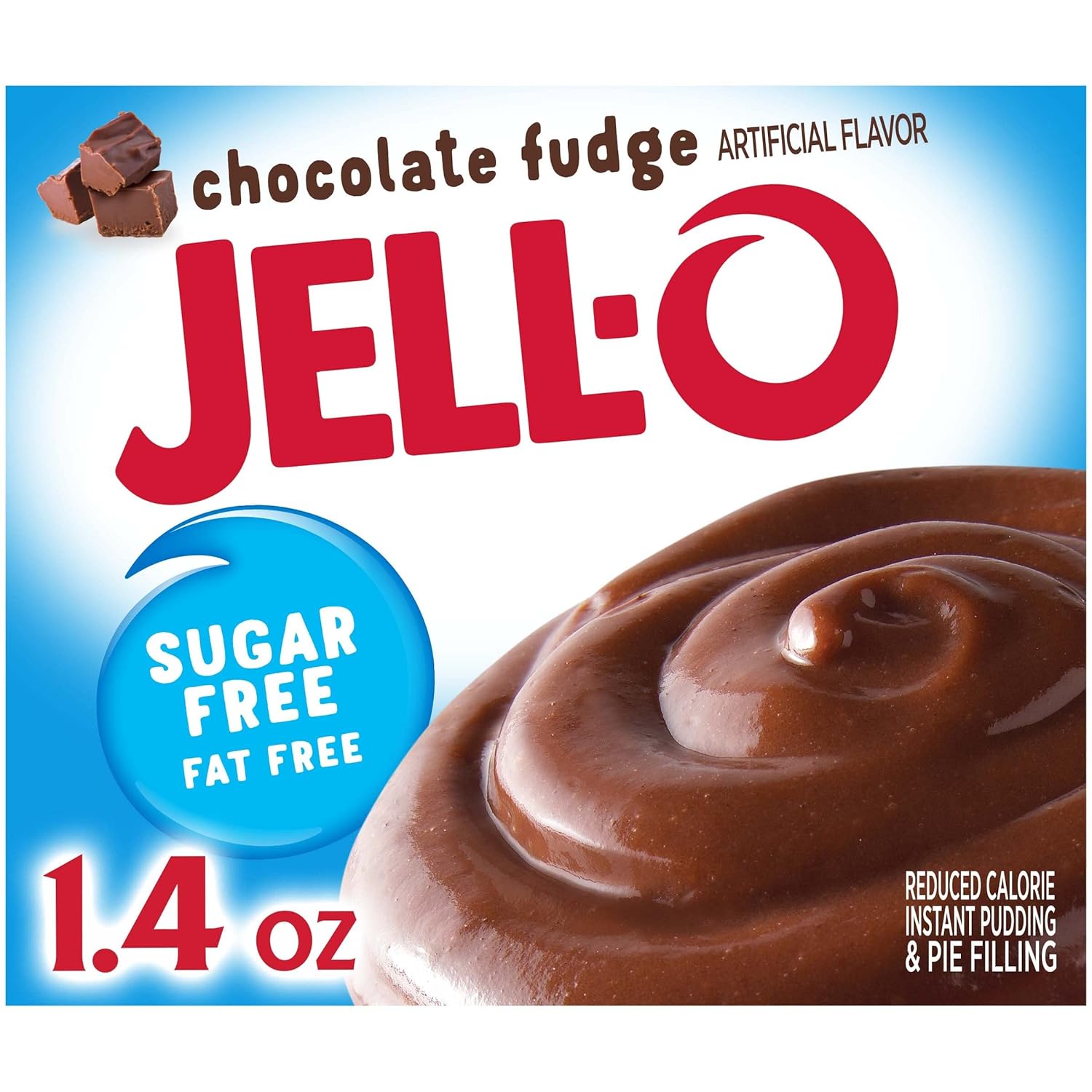 Jell-O Chocolate Fudge Sugar Free & Fat Free Instant Pudding & Pie Filling Mix (1.4 Oz Box) Pack Of 24