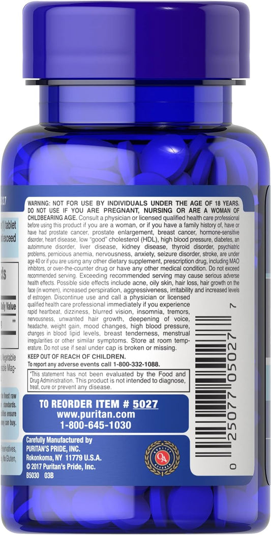 Puritan's Pride Dhea 50 Mg Tablets, Twin Pack 200 Total Count