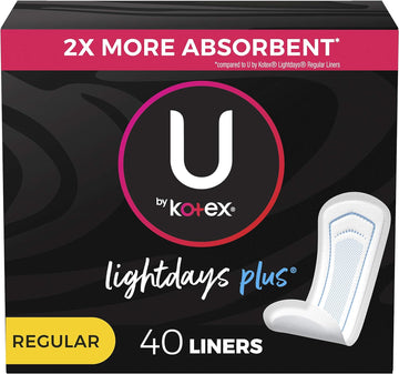 Kotex Lightdays Plus Absorbent Liners, 40 Count