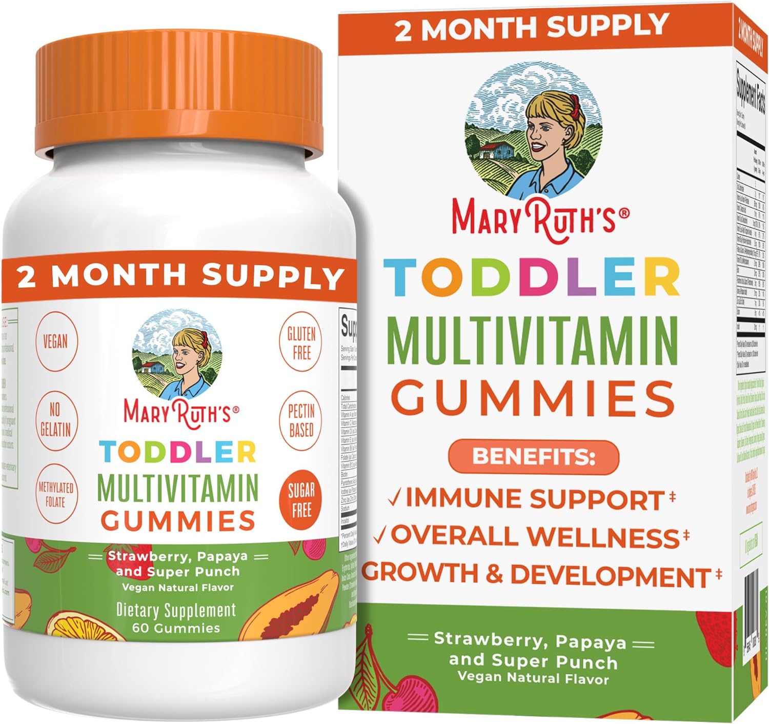Maryruth'S Sugar Free Vitamin Gummies For Kids Age 2+ | 2 Month Supply Multivitamin With Vitamin C, D3, Zinc | 1 Gummy Per Day | 60 Count