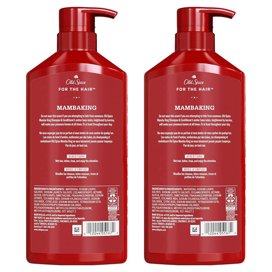 Old Spice Men'S 2-In-1 Shampoo And Conditioner, Mambaking, Twin Pack, 43.8 Fl Oz