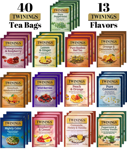 Moptrek Al Tea Variety Pack - Herbal Tea Sampler (40 Herbal Tea Bags) + Monk Fruit Sweetener (1Oz Bottle) + Giftable Box, Brochure, And Recipe Ebook - Tea Gift Set, Perfect Tea Sets For Women & Men