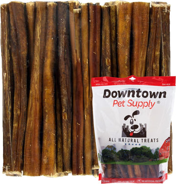 Downtown Pet Supply Bully Sticks for Dogs, Junior Size (6", 12-Pack) Rawhide Free Dog Chews Long Lasting Non-Splintering Pizzle Sticks - Low Odor Bully Sticks for Small Dogs