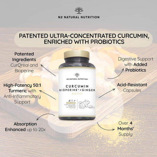 Turmeric Capsules High Strength. 95% Curcumin (760Mg 2 Caps Daily )With Black Pepper. Anti-Inflammatory Antioxidant Hepatoprotective Max Digestion. 90 Capsules.Uk Vegan Certified. N2 Natural Nutrition