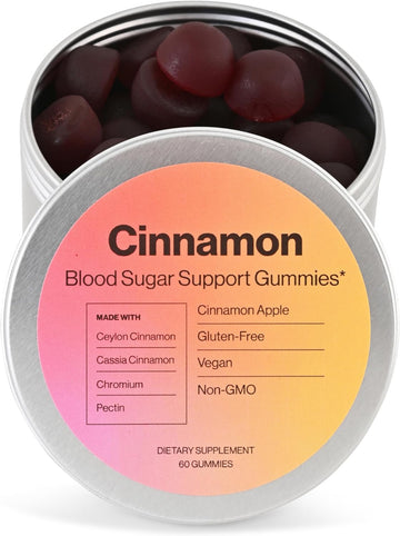 Ceylon Cinnamon Gummies - 2000mg Cinnamon Complex Chromium in Plastic Free Tins - Gluten Free Vegan