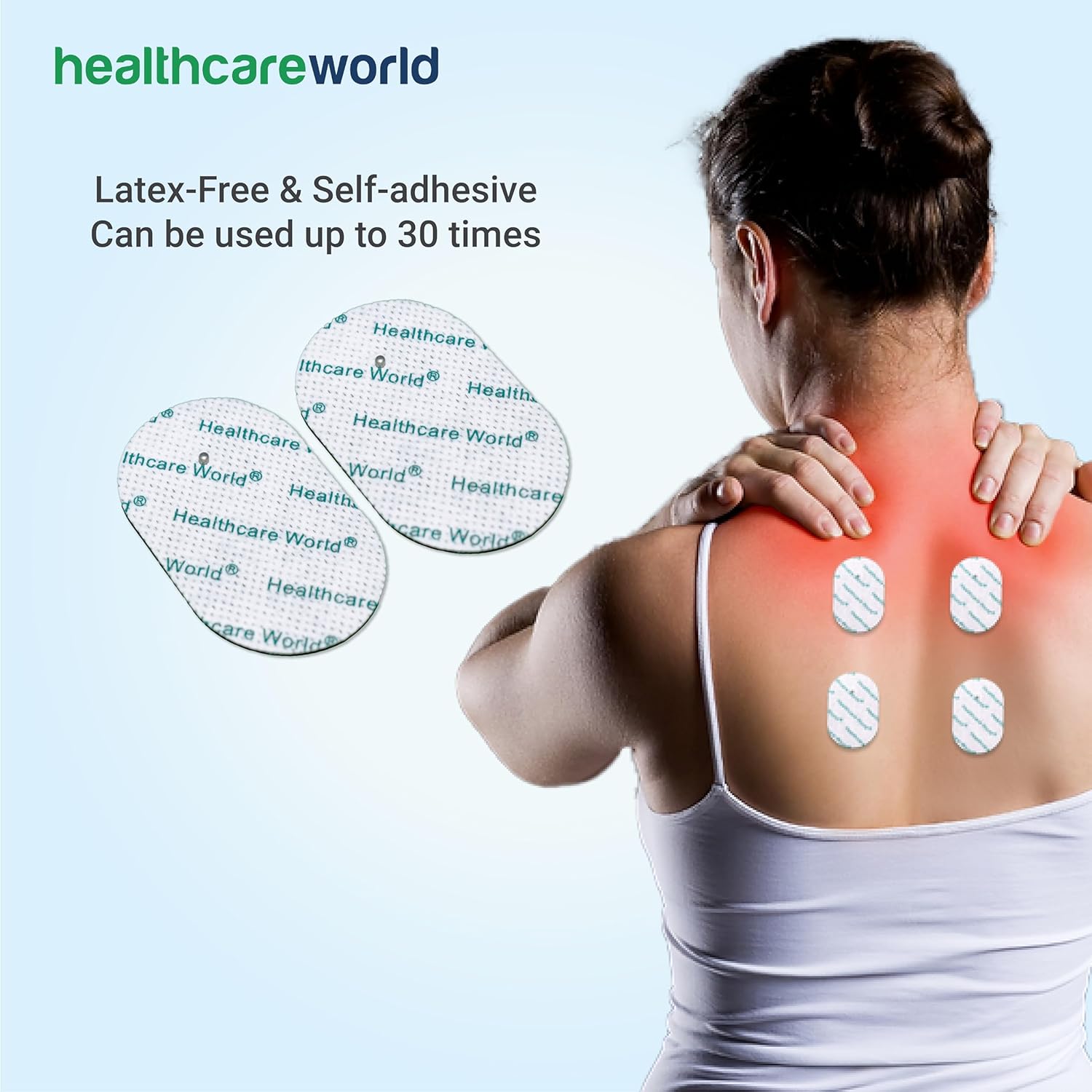 Tens Electrode Pads Oval Shape Set of 8 - by Healthcare World : Amazon.co.uk: Health & Personal Care
