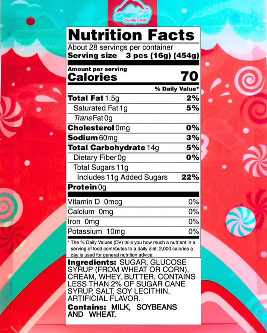 Traditional Butter Caramel Hard Candy Bulk - Werther Original Creamy Caramel Hard Candies, By Queen City Candy Cave (1 Pound)