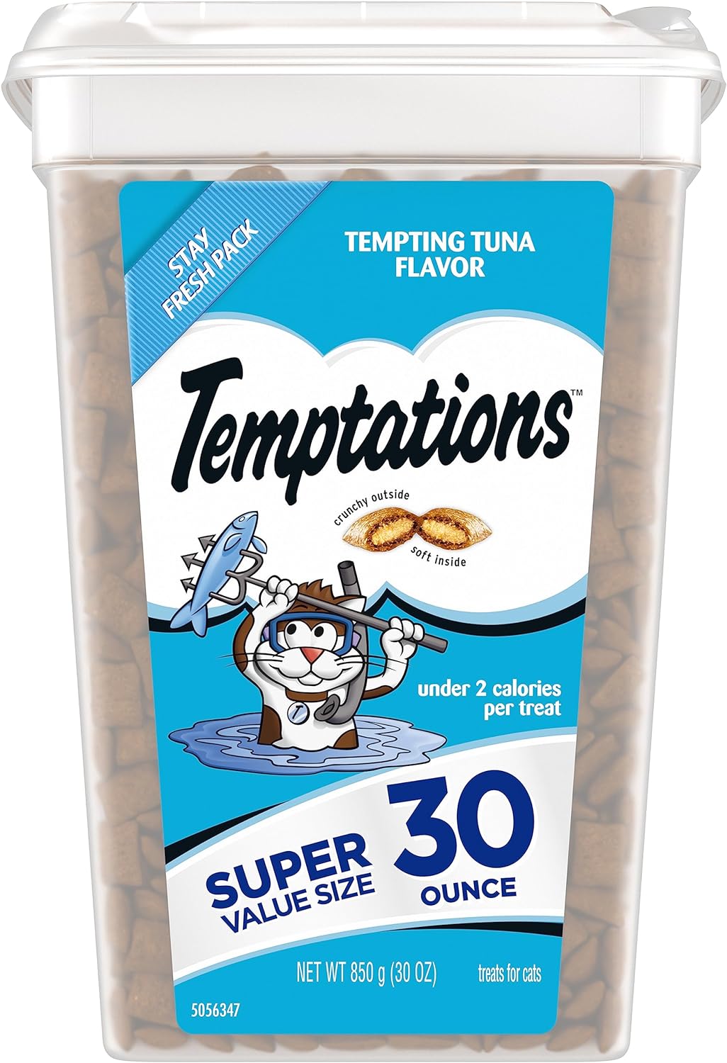 Temptations Classic Crunchy And Soft Cat Treats Tempting Tuna Flavor, 30 Oz. Tub