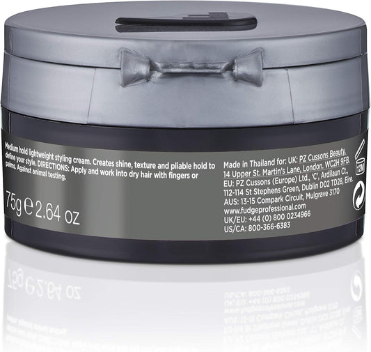 Fudge Professional Fat Hed, Medium Hold Styling Cream, Lightweight And Texturizing, 75 G
