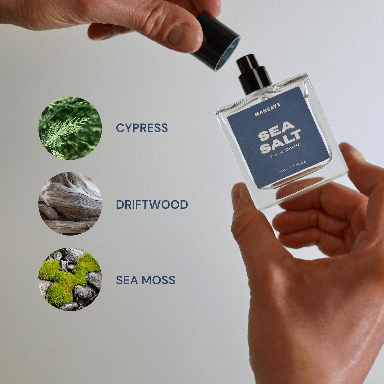 ManCave Sea Salt Fragrance Spray, Eau De Toilette for Men, 50ml, Mens Perfume with Sea Moss & Driftwood, Aftershave Gift for Him, UK Formulated EDT Fragrance : Amazon.co.uk: Beauty