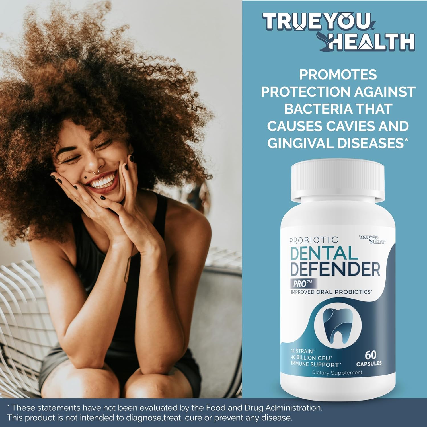 Probiotic Dental Defender Pro - Our Best Oral Probiotics For Teeth And Gums - Healthy Teeth Vitamins Supplements - Oral Health Probiotics - Probiotic Dental Supplements For Teeth Enamel Supplement : Health & Household