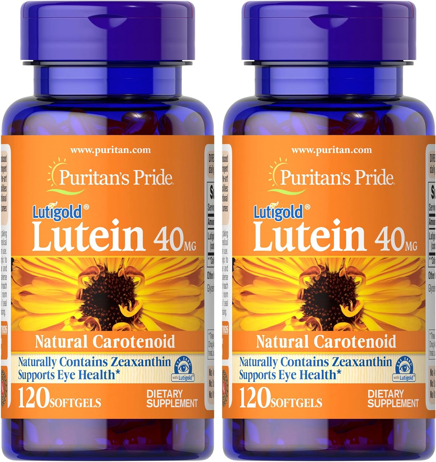 Puritan'S Pride Lutein 40Mg With Zeaxanthin, Supports Eye Health, 120 Count (Pack Of 2)