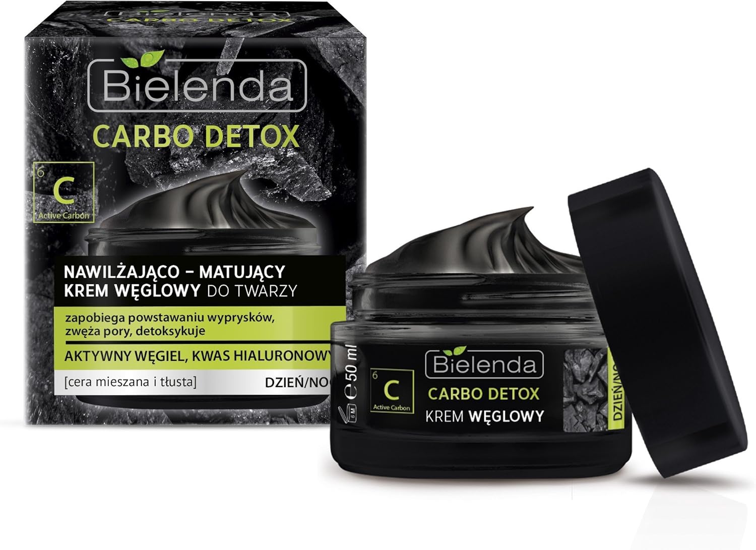 Bielenda Carbo Detox - Perfectly Matte And Moisturized Smooth Radiant Skin - Pores Are Tightened Imperfections Reduced - Carbo Detox Moisturizing And Mattifying Carbon Face Cream For Day/Night - 50 ml : Amazon.co.uk: Beauty