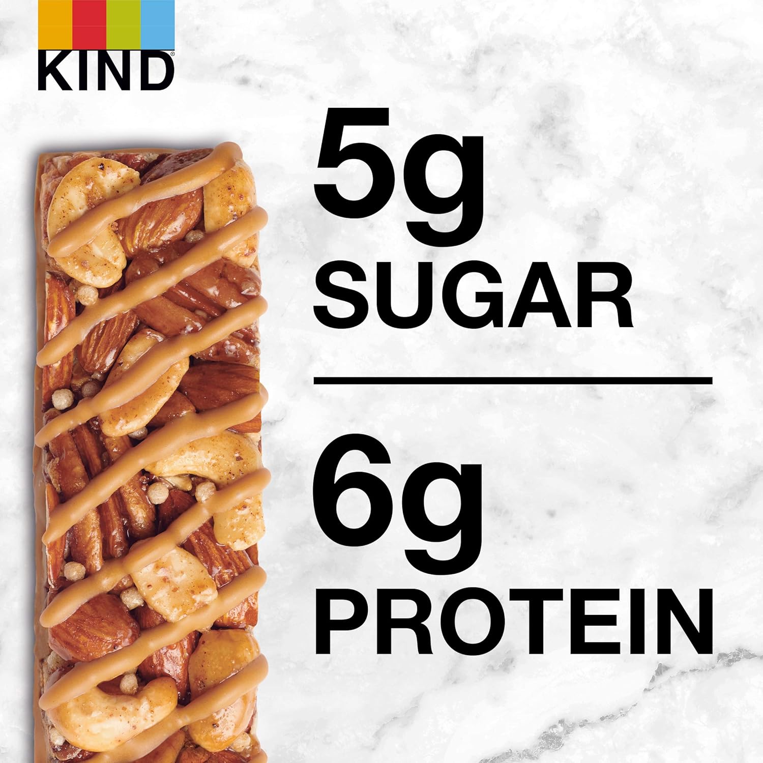 Kind Bars, Caramel Almond & Sea Salt, Healthy Snacks, Gluten Free, Low Sugar, 6G Protein, 24 Count