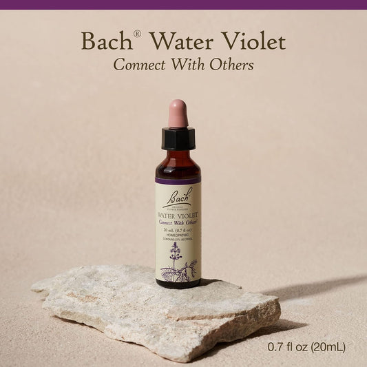 Bach Original Flower Remedies, Water Violet For Connecting With Others, Natural Homeopathic Flower Essence, Holistic Wellness And Stress Relief, Vegan, 20Ml Dropper