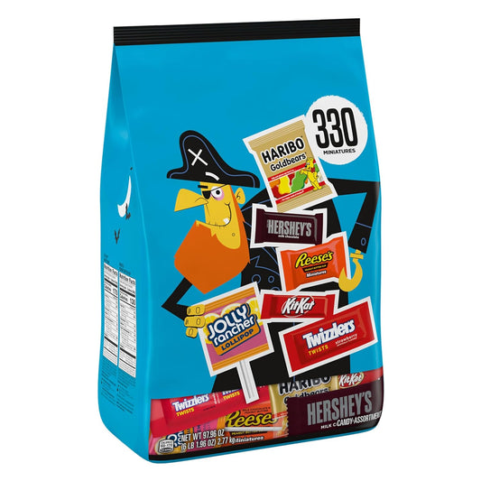 Hershey Miniatures Assorted Flavored, Halloween Candy Bulk Bag, 97.96 Oz (330 Pieces)