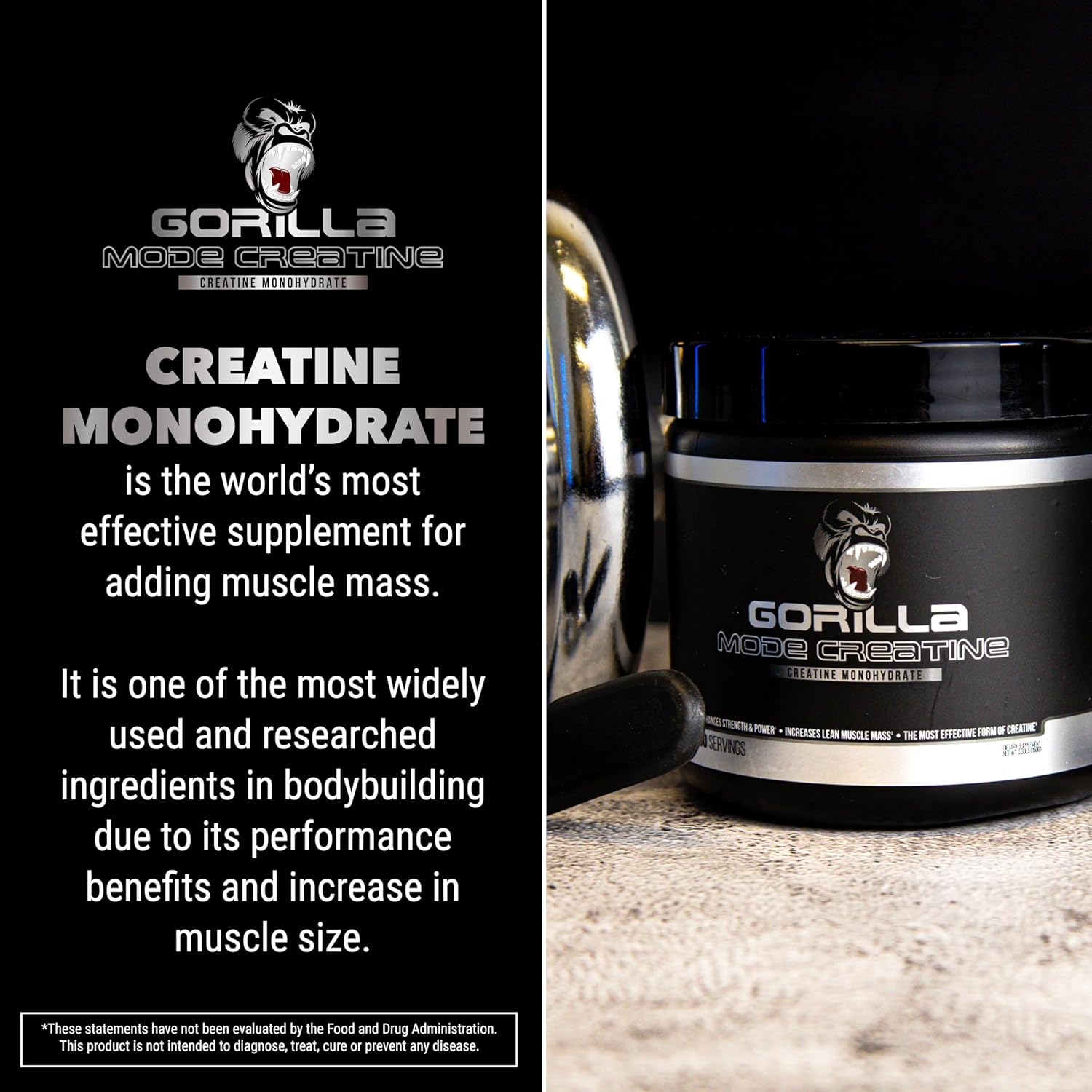 Gorilla Mind Gorilla Mode Creatine – Creatine Monohydrate Micronized Powder/Improved Muscle Size, Power Output and Strength / 5 Grams per Servings, 30 Servings : Health & Household
