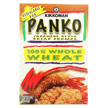 Kikkoman Japanese Style Whole Wheat Panko Bread Crumbs 8 Ounce Resealable Package