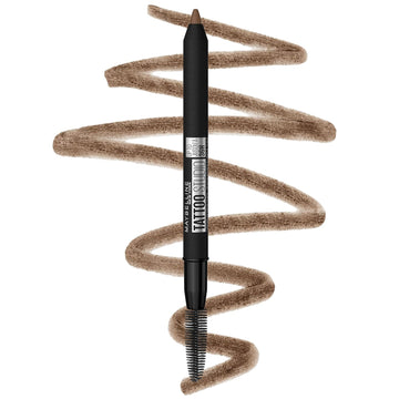 Maybelline Tattoostudio Waterproof Eyebrow Pencil, Sharpenable, Longwear, Long Lasting Eyebrow Pencil, Defined Brows, Pigment Brow Pencil, Soft Brown, 1 Count