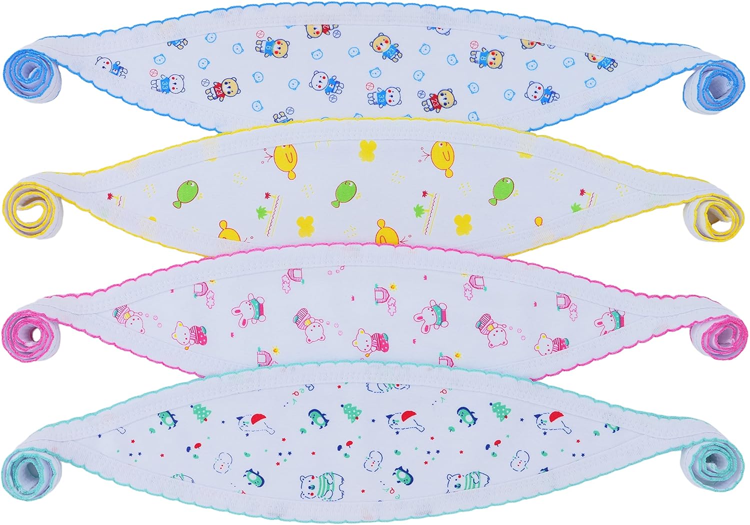 ToBeInStyle Babies' 4-Pack Comfortable Newborn Baby Belly Binder - Assorted Print - One Size