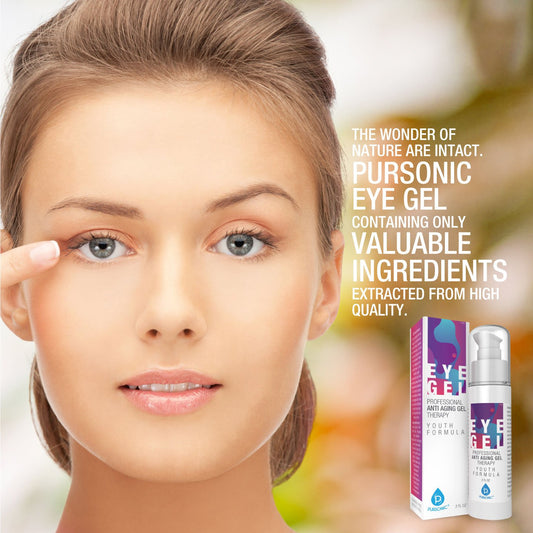 Pursonic Professional Anti Aging Gel Theraphy 2 Oz,Eye Gel For Dark Circles, Puffiness, Wrinkles And Bags,Pure & Organic Anti Aging Blend For Men & Women With Hyaluronic Acid