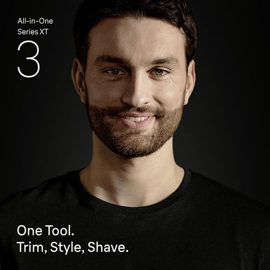 Braun All-In-One Series Xt3, Electric Razor, +7 Styling Tools, 4D Flex Sharp Blade, Beard Style, Trim & Shave, Xt3205, Yellow