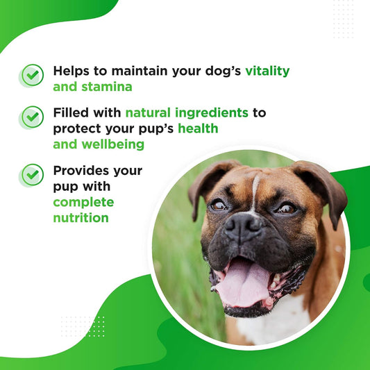 Dog's Lounge Vitia Multivitamins for Dogs | Natural Vitamin Supplement for Shiny Coat with Calcium and Vitamin C to maintain your Dog’s Immune System | UK Made | 120 Tablets
