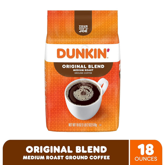 Dunkin' Original Blend Medium Roast Ground Coffee, 18 Ounce