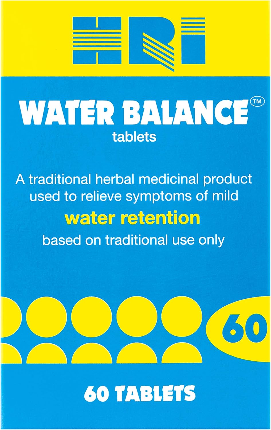Hri Water Balance - To Relieve Symptoms Of Mild Water Retention. With Dandelion Root, Uva Ursi And Buchu Leaf Extract. 1 Pack. 60 Tablets