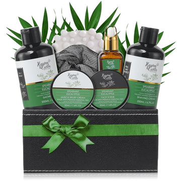 Eucalyptus Spearmint Spa Bath Set. Christmas Mint Bath Gift Basket For Men Women & Couples. Best Spa Basket For Men, Husband, Dad! (Xl, Spearmint Eucalyptus)
