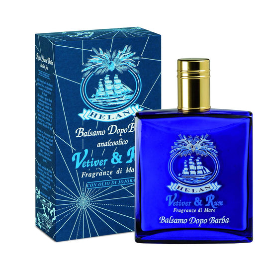 Helan Vetiver & Rum - Natural & Non-Alcoholic Beard Balm, Aftershave For Men - Refreshing, Emollient & Soothing Against Irritation, Fresh And Fragrant Emulsion, Light Texture, Made In Italy, 100 Fl Oz : Beauty & Personal Care