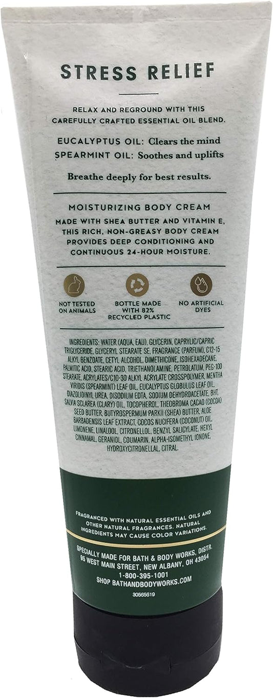 Bath & Body Works Aromatherapy Stress Relief Eucalyptus Spearmint Body Cream 8 Oz / 226 G