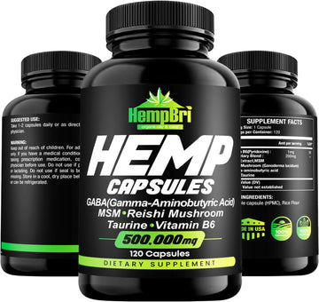 Hemp Oil Extract Capsules for Joint Support Your Health Sleep Supplement Pill Tablets Immune Natural Seed Oils Powder (Pack of 1)