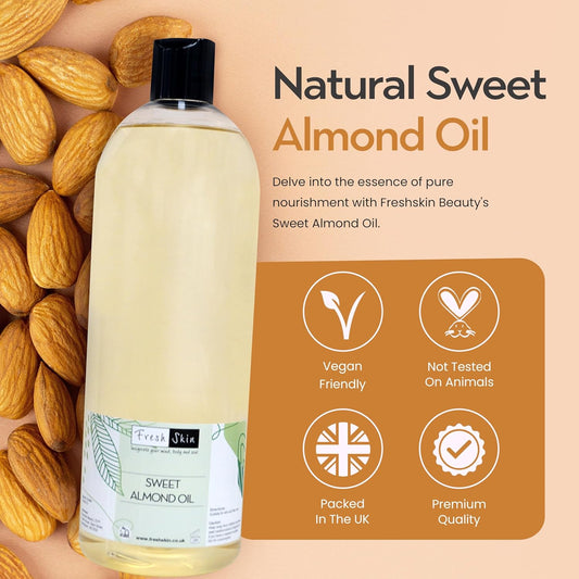 Freshskin Beauty LTD | Sweet Almond Oil 500ml - Natural, Cruelty Free, Vegan, No GMO