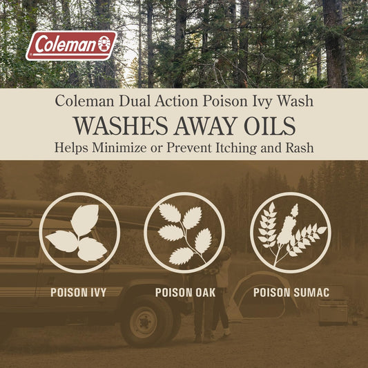 Coleman Poison Ivy Wash, Urushiol Removal System For Poison Ivy, Oak, And Sumac, Soothing Cleanser With Moisturizing Hemp Seed Oil, 4Oz