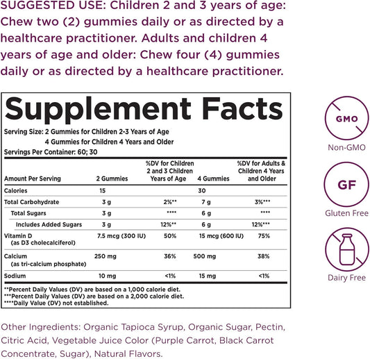 Solgar U-Cubes Children'S Calcium With Vitamin D3, 120 Gummies - 3 Flavors, Pink Lemonade, Blueberry & Strawberry - Supports Bone & Teeth Health - Non Gmo Gluten Free, Dairy Free - 60 Servings