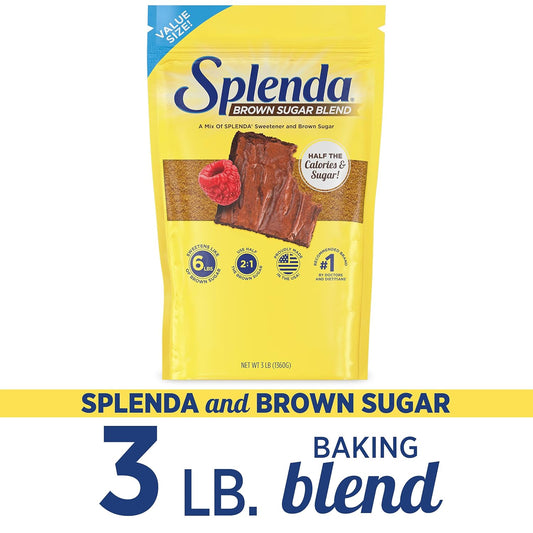 Splenda Brown Sugar Blend Low Calorie Sweetener For Baking, 3 Pound Value Size (1360 Grams) Resealable Bag, 48 Ounces