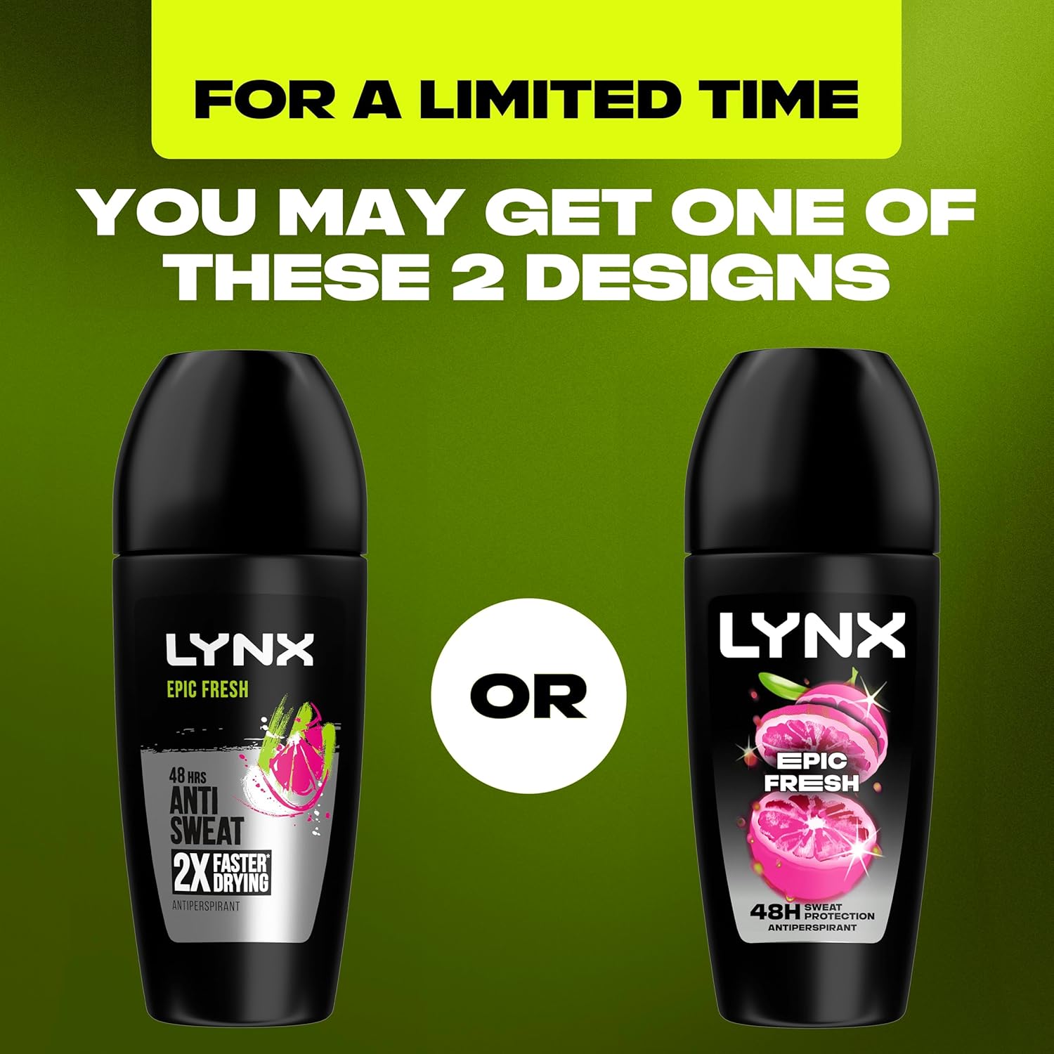 Lynx Epic Fresh Anti-Perspirant Roll On Men's Deodorant with a grapefruit & tropical pineapple scent and 2x faster* drying for 48 hours of sweat protection 6x 50 ml : Amazon.co.uk: Beauty