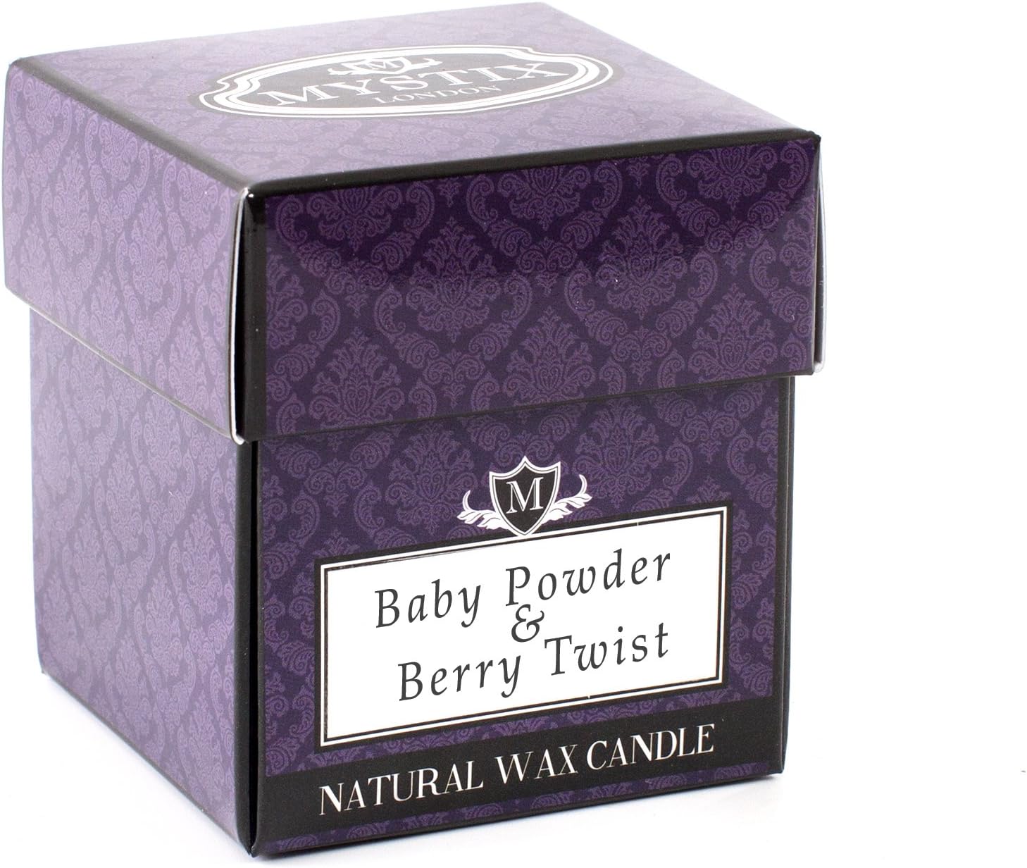Mystix London | Baby Powder & Berry Twist - Scented Candle Small 8Cl | Best Aroma For Home, Kitchen, Living Room And Bathroom | Perfect As A Gift | Reusable Glass Jar