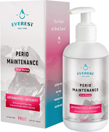 Perio Maintenance Alcohol Free Mouthwash – Concentrated Mouthwash For Bad Breath, Plaque, Sensitive Teeth, And Gingivitis Or Gum Disease - Stannous Fluoride Rinse By Everest Oral Care 10 Fl Oz