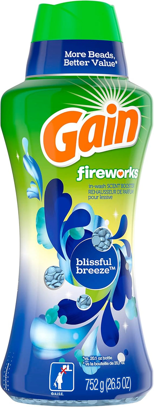 Gain Fireworks In-Wash Scent Booster Beads, Blissful Breeze, 26.5 Oz