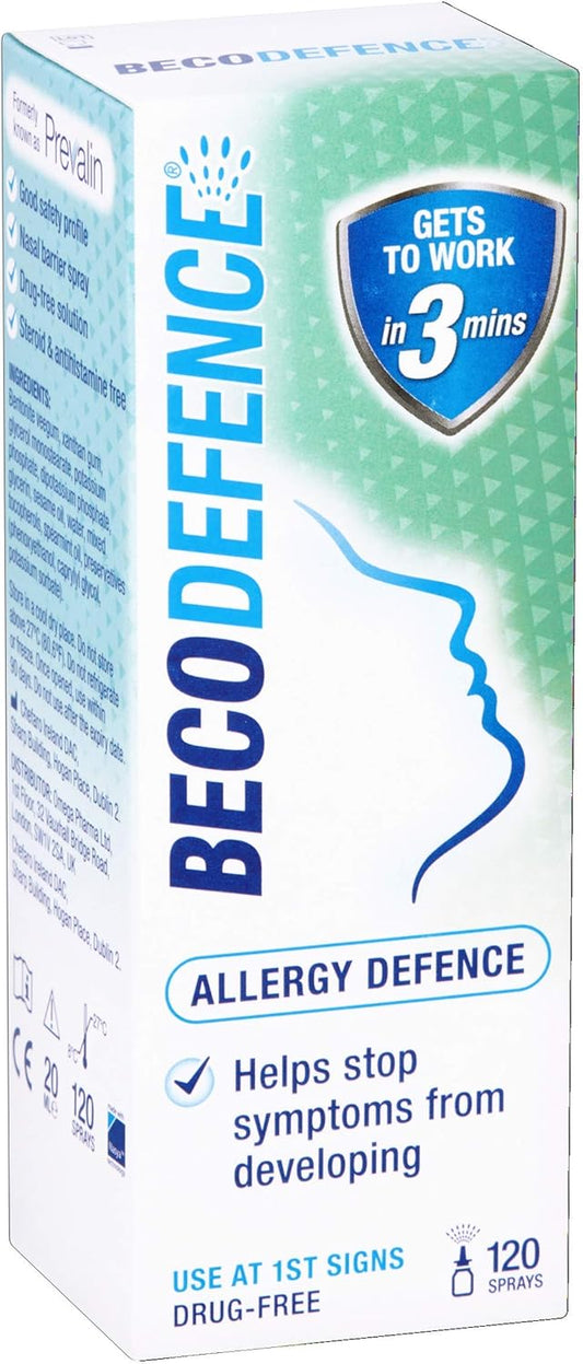 Becodefence Nasal Spray - Allergyhay Fever Defence From The First Signs Of Symptoms - Gets To Work In 3 Minutes Nondrowsy 120 Sprays, 20 Ml (Pack Of 1)